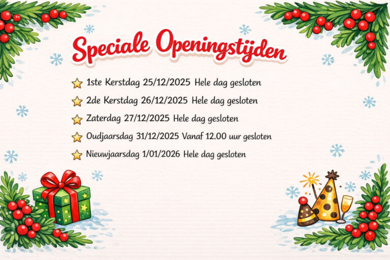 Speciale openingstijden tijdens de feestdagen